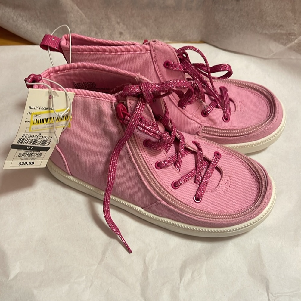 Billy pink zip/lace shoes - Picture 2 of 4